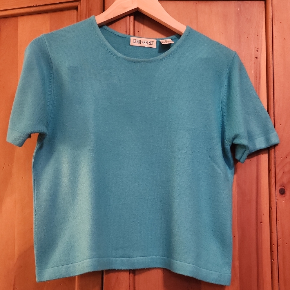 Women's Blue Crew Neck Sweater